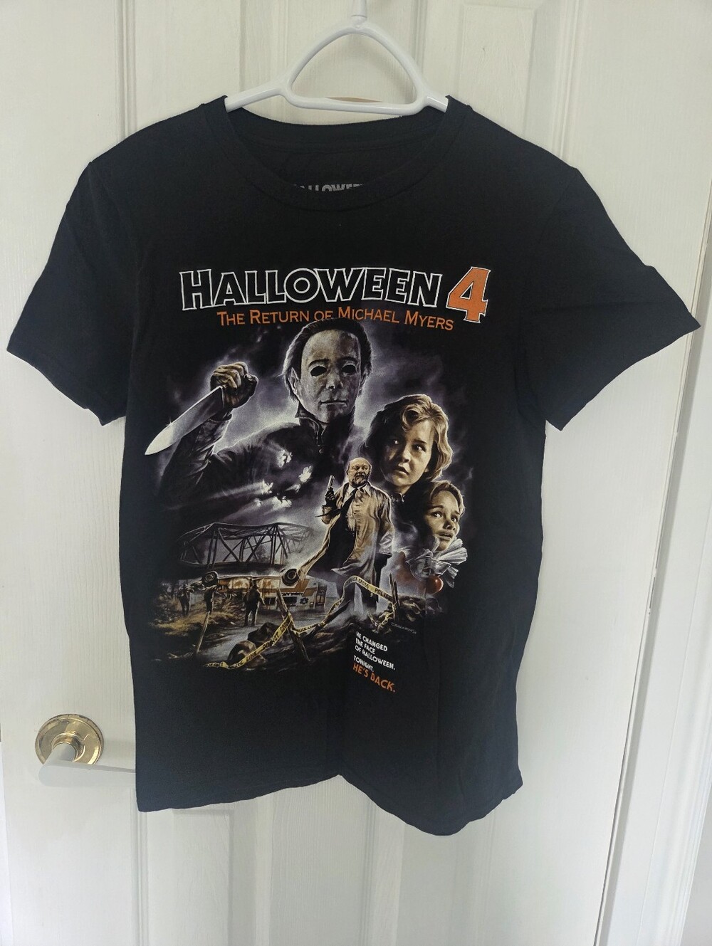 Fright Rags Horror Halloween 4 Michael Myers Black T-Shirt Men's Small